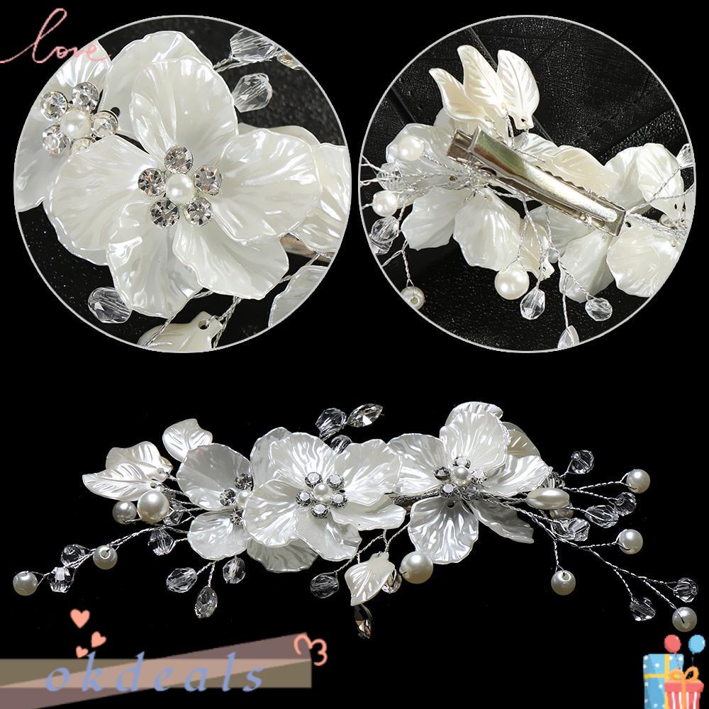 OKDEALS Lược Cài Tóc Cô Dâu Đính Pha Lê Thời Trang