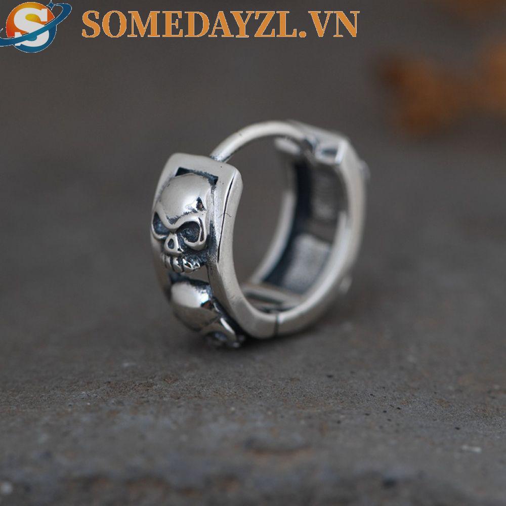 SOMEDAYZL Khuyên Tai Tròn Bằng Thép Không Gỉ Màu Trơn Thời Trang Dành Cho Nam Nữ