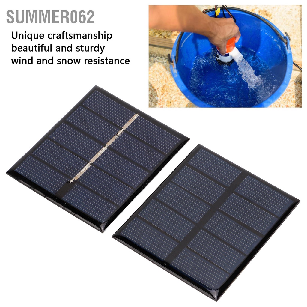 Summer062 2 Tấm Pin Năng Lượng Mặt Trời 0.5W 2.5V DIY Bộ Sạc Polysilicon Có Thể Bảo Vệ Cho Các Thiết Bị Điện Công Suất Thấp