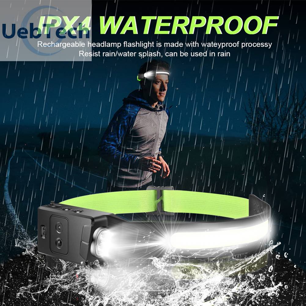 Đèn Pha LED COB Cảm Biến Tích Hợp Pin Sạc USB