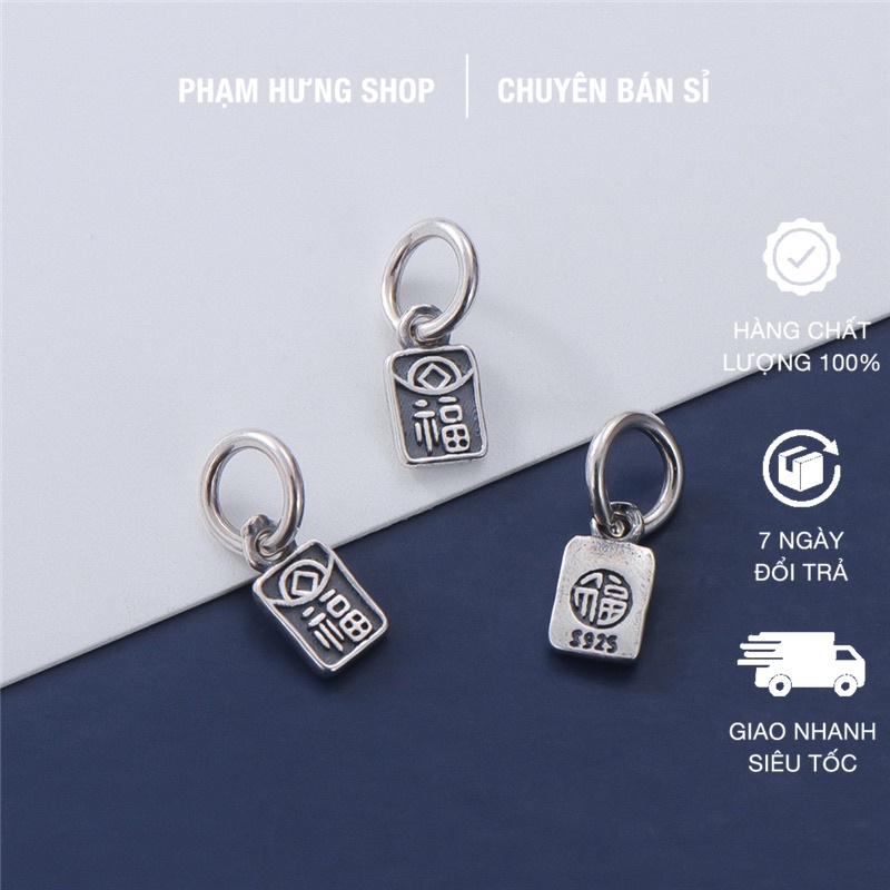Charm bạc nhỏ khắc chữ May Mắn - PH865 [Hàng loại 1 - SIÊU ĐẸP]