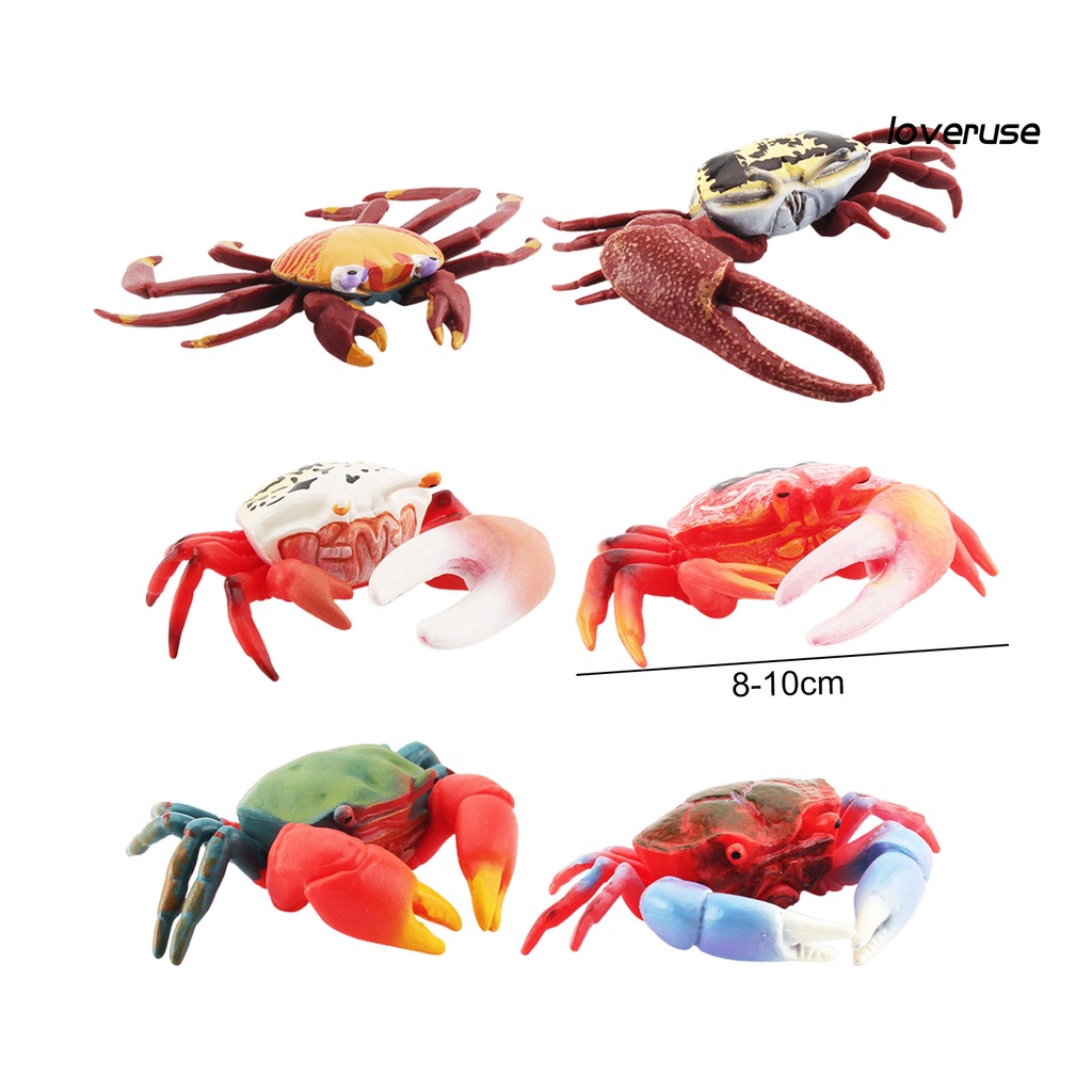 Mô Hình Đồ Chơi Chú Cua Biển Bằng PVC Trơn Trang Trí Bàn Làm Việc