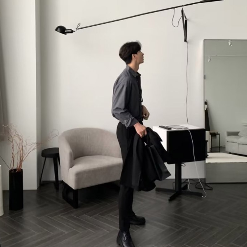 Áo Sơ Mi Lụa Lạnh Cao Cấp Phong Cách Retro Anh Quốc Thời Trang Mùa Hè Cho Nam Giới