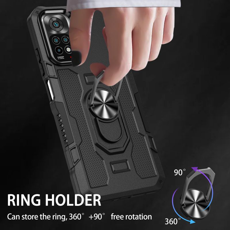 Ốp Điện Thoại Cứng Kiểu Giáp Chống Sốc Kèm Giá Đỡ Từ Tính Cho RedMi 9A / 9C / 10A / 10X / 10 / 10C / 12C Note9 / Note10 4G / 10S