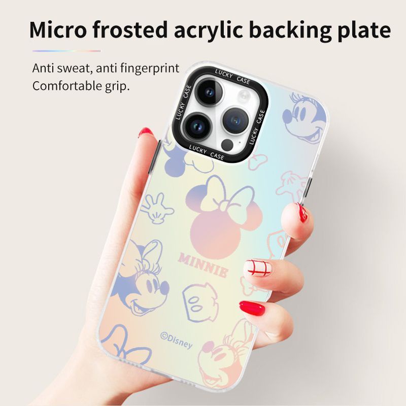 Ốp Điện Thoại Imd In Hình Minnie Màu Laser Hồng Xanh Dương Cho Iphone Xr12678Plus 1314I