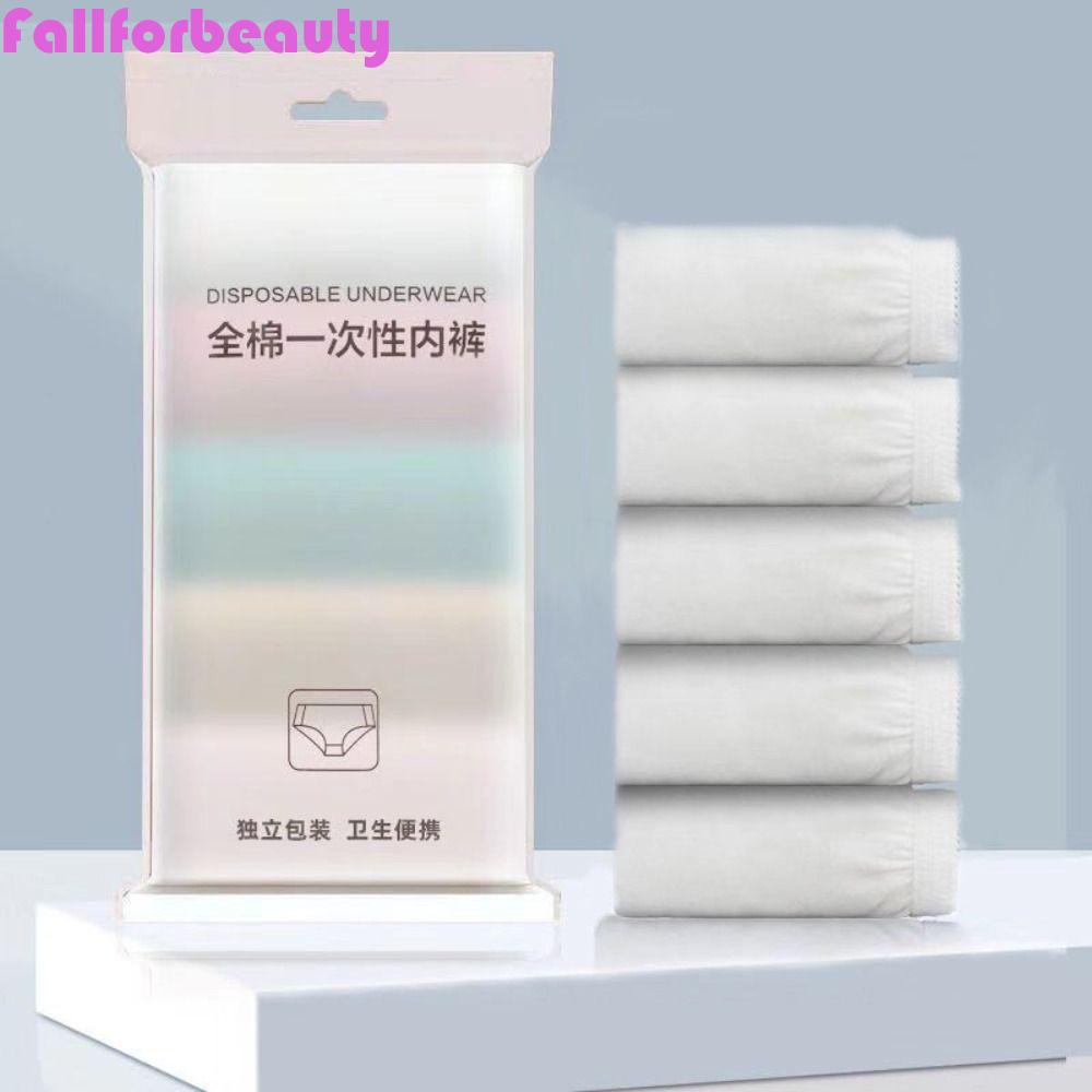Bộ 5 Quần Lót Cotton Lưng Thấp Màu Trắng Dùng Một Lần Cho Nữ