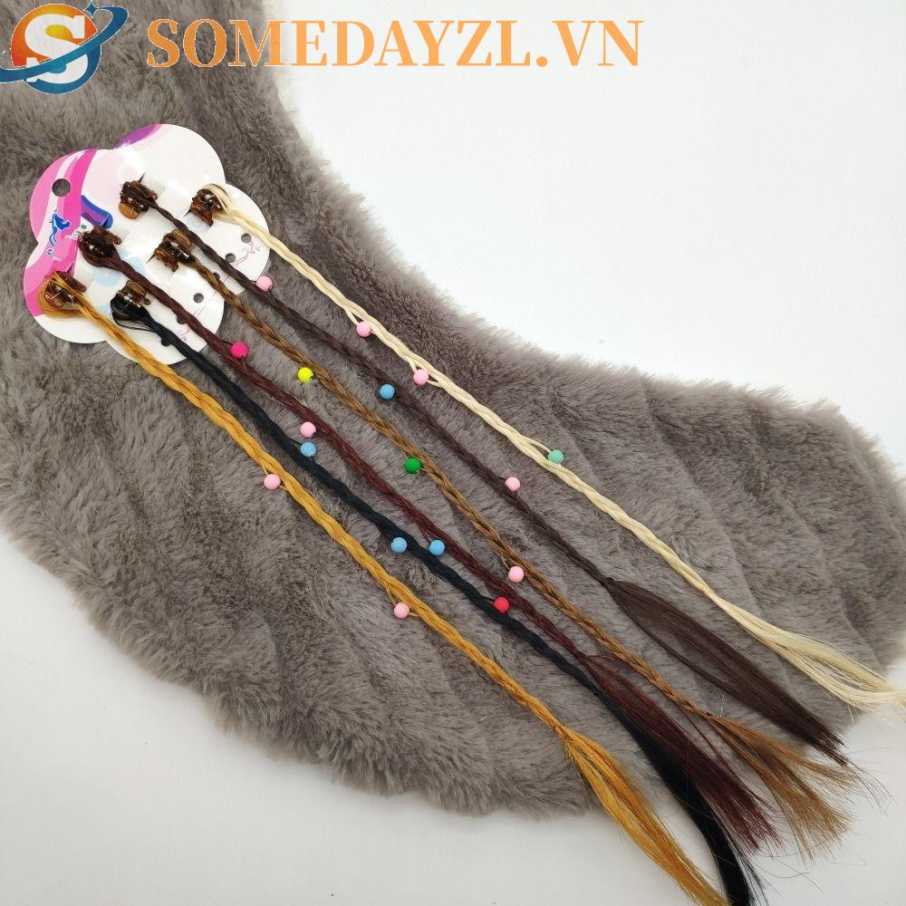 SOMEDAYZL Set 6 Tóc Giả Thắt Bím Nhiều Màu Sắc Cho Bé Gái