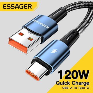 Essager dây cáp sạc nhanh 6a 67w 120w usb type c cá mập đen