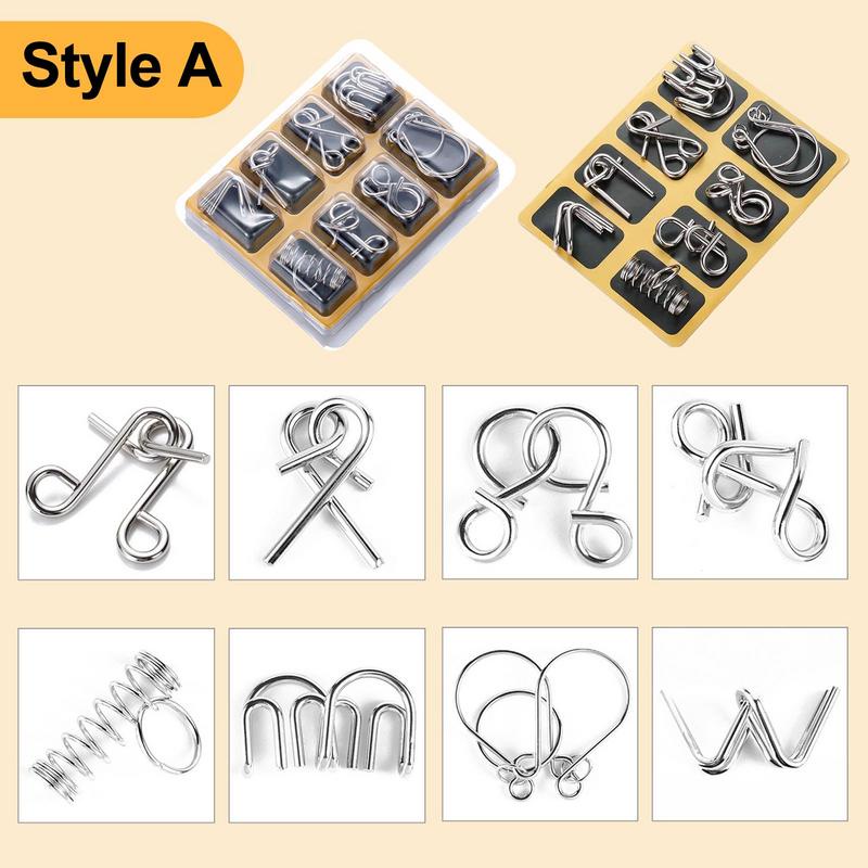 Bộ 8 Món Đồ Chơi Gỡ Rối IQ Bằng Kim Loại Phong Cách Trung Hoa Độc Đáo