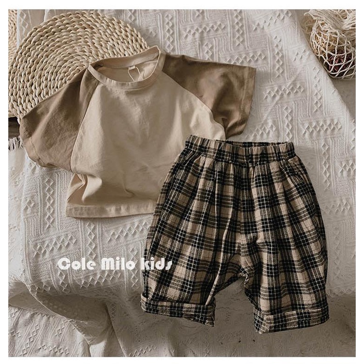Áo Thun Cotton Ngắn Tay Phối Màu Thời Trang Mùa Hè Cho Bé trẻ em