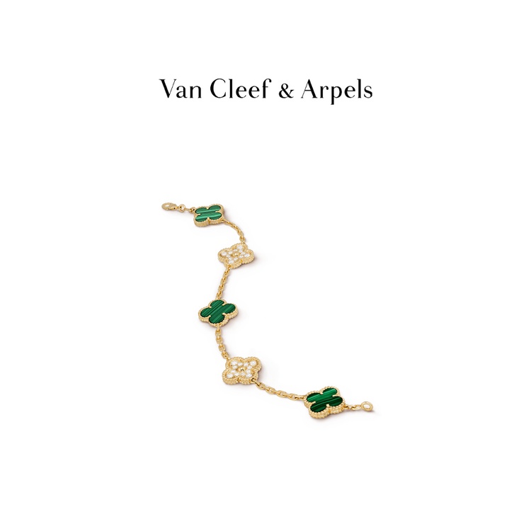 Hàng Có Sẵn Vòng Đeo Tay van cleef & arpels / vca Dòng alhambra Vàng 18k Hoa May Mắn