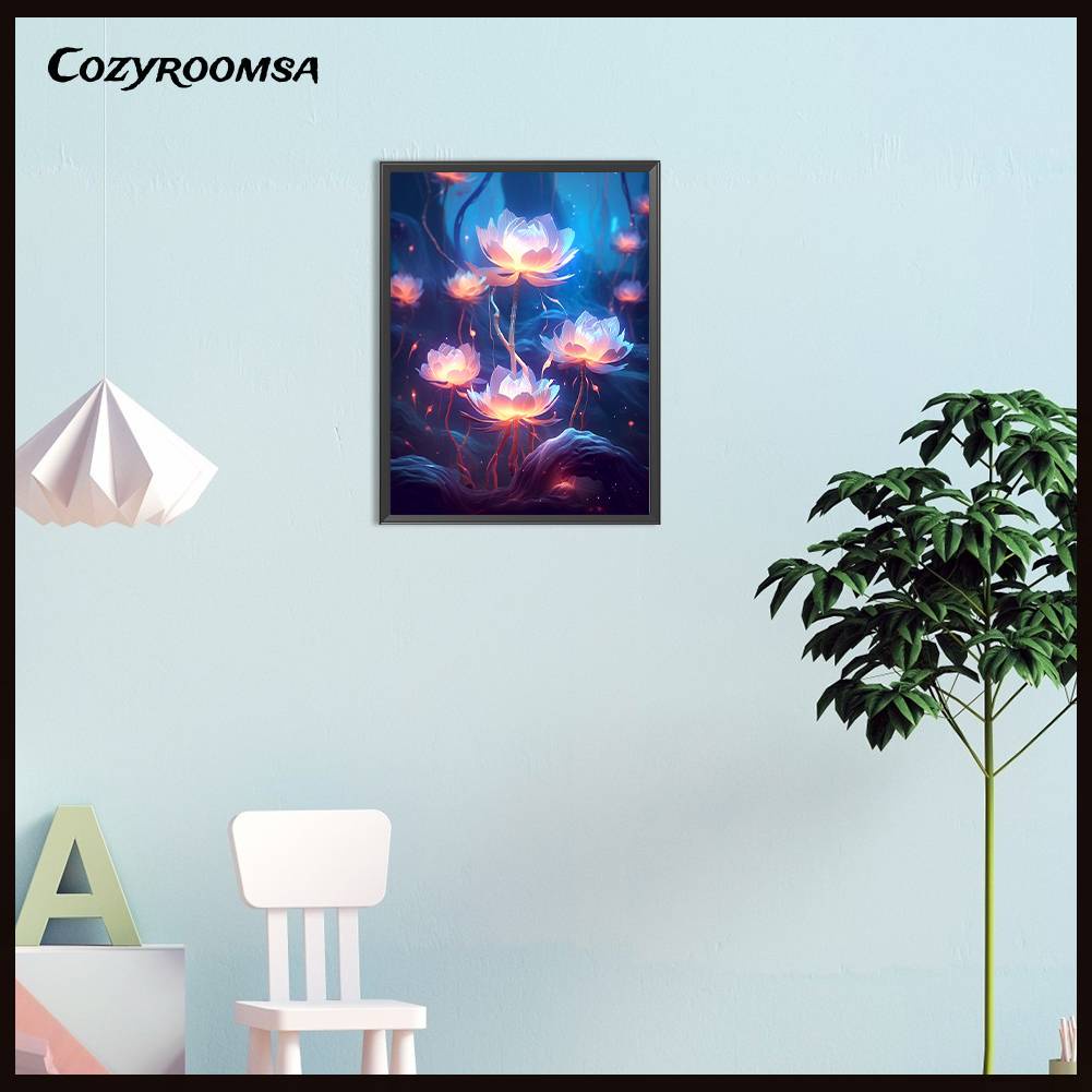 Tranh Đính Đá Kim Cương Toàn Bộ 5D DIY Hình Vẽ Hoa Nhiều Màu Trang Trí Nhà Cửa