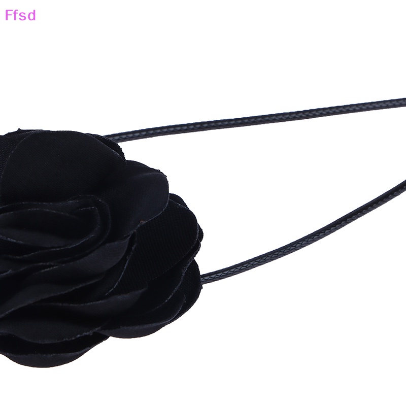 {Ffsd} Vòng Cổ Choker Dây Dài Bằng Vải Hoa Lớn Màu Trắng Và Đen Lãng Mạn Phụ Kiện Trang Sức Cho Nữ * Hàng Bán Chạy