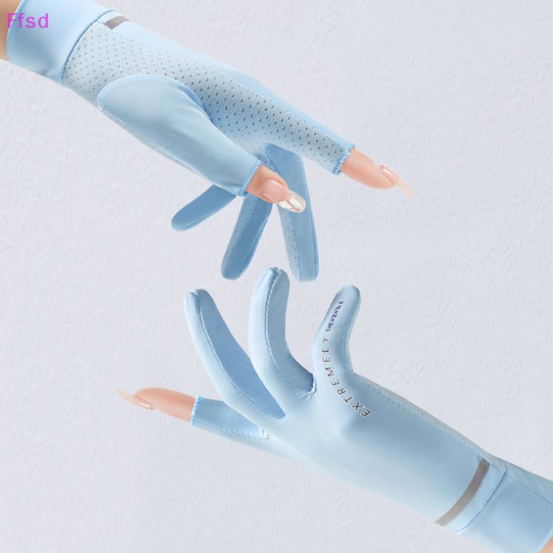 {Ffsd} Mới Găng Tay Lái Xe Mô Tô Thể Thao Chống Trượt Băng Lụa Mỏng Thoáng Khí Cảm Ứng Màn Hình Cảm Ứng Chống Tia Uv Bả