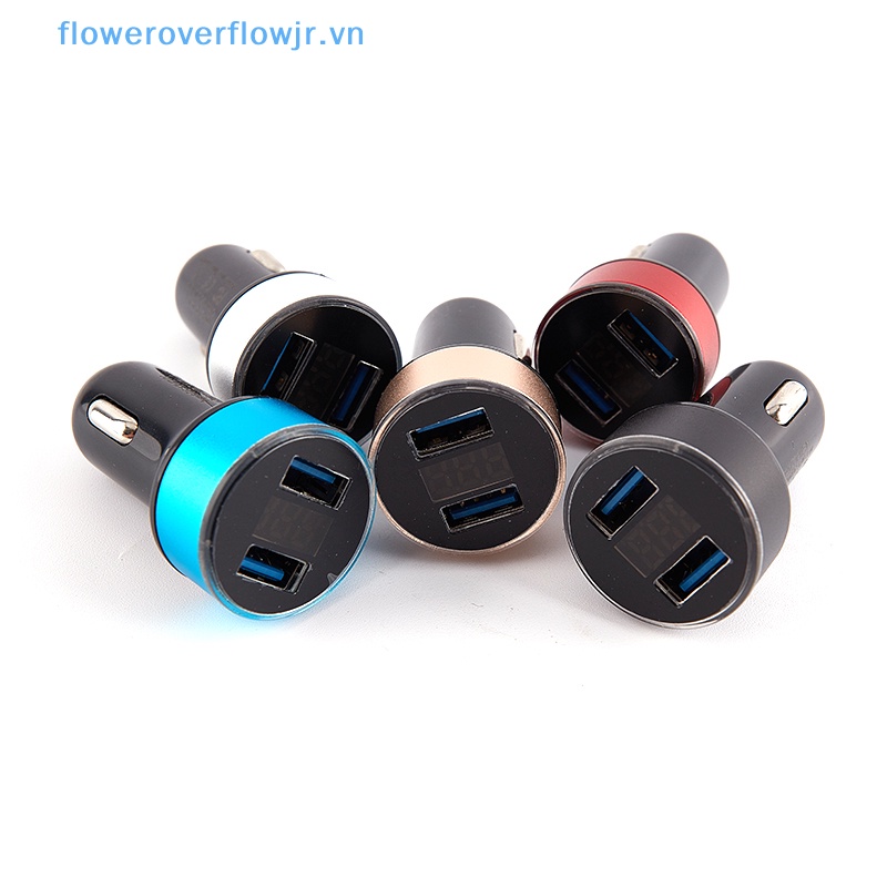 Tẩu Sạc Điện Thoại Hai Cổng USB 4.8A Bằng Kim Loại Dùng Trong Xe Hơi