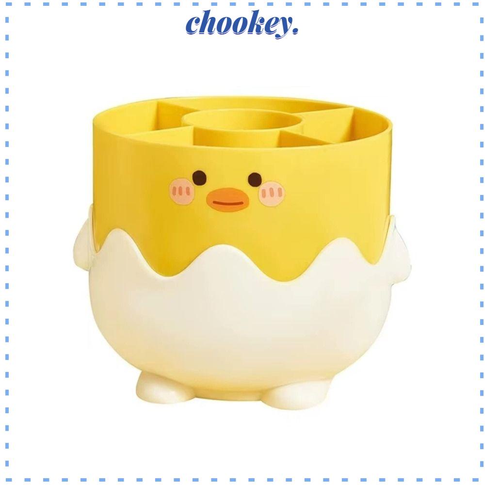 CHOOKEY Hộp Đựng Bút Bằng PP Hình Chú Vịt Vàng Nhỏ Dễ Thương Để Bàn Trang Trí Nhà Cửa