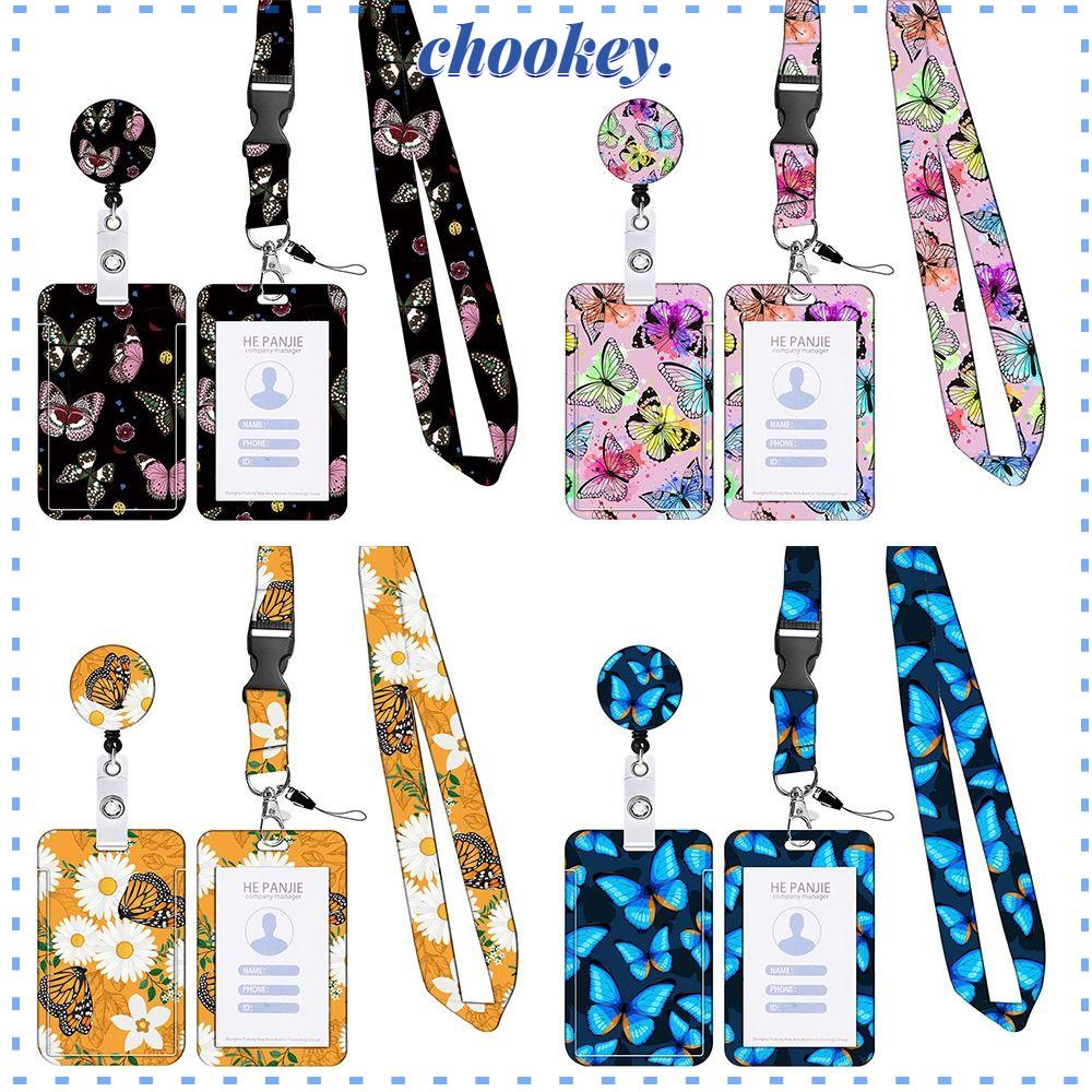 CHOOKEY Set 3 Dây Đeo Thẻ Tên Có Thể Điều Chỉnh Tiện Lợi Giá Đỡ