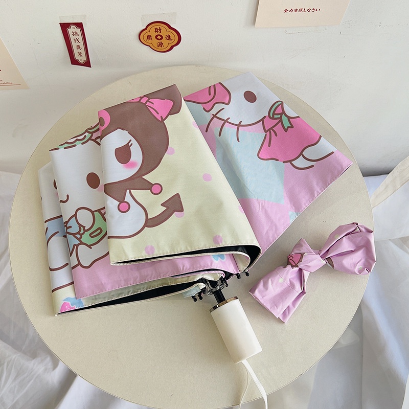 Dù Gấp Tự Động 3 Khúc SY2 Sanrio Kuromi Pochacco Chống Tia UV