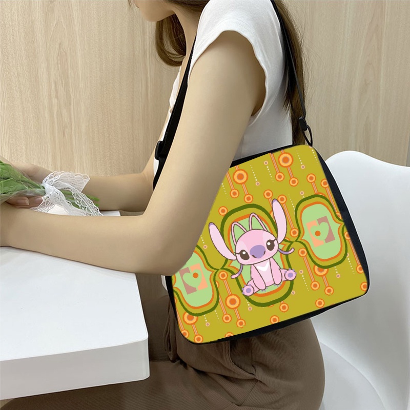 Túi Xách Đeo Vai In Hình Hoạt Hình Disney Lilo &amp; Stitch Dễ Thương Kích Thước 20X24Cm Thời Trang 2023 Cho Nữ