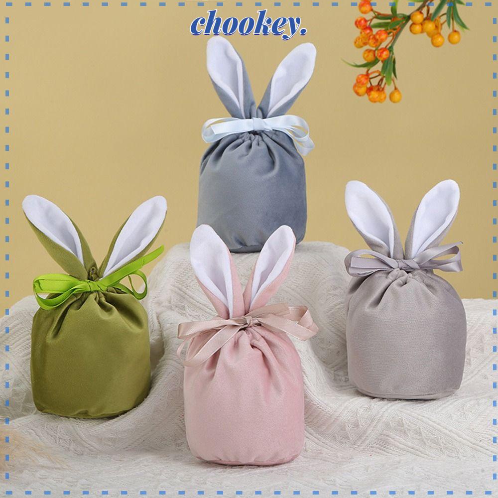 CHOOKEY Set 2 Túi Đựng Quà Hình Thỏ Phục Sinh Dễ Thương