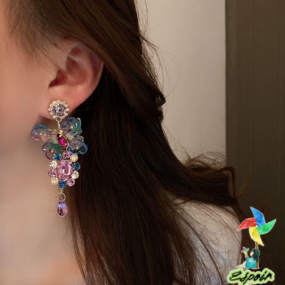 ESPO Bông Tai Thiết Kế Bất Đối Xứng Nhiều Màu Phong Cách