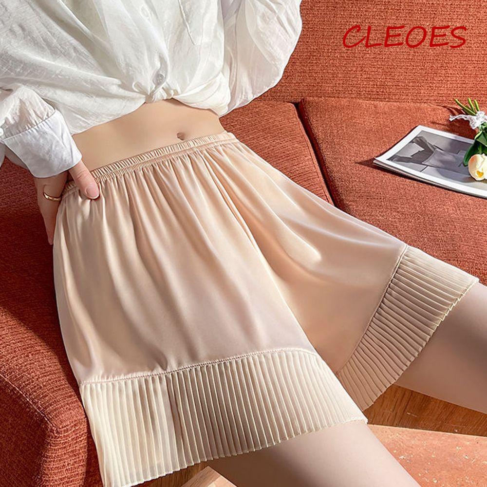 CLEOES Quần Lót Lụa Co Giãn Màu Trơn Đơn Giản Thời Trang Mùa Hè Dành Cho Nữ