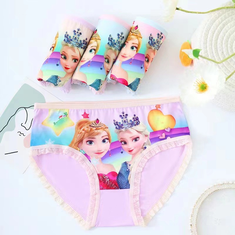 Quần Lót Cỡ Lớn In Hoạt Hình Công Chúa Dễ Thương Cho Bé Gái