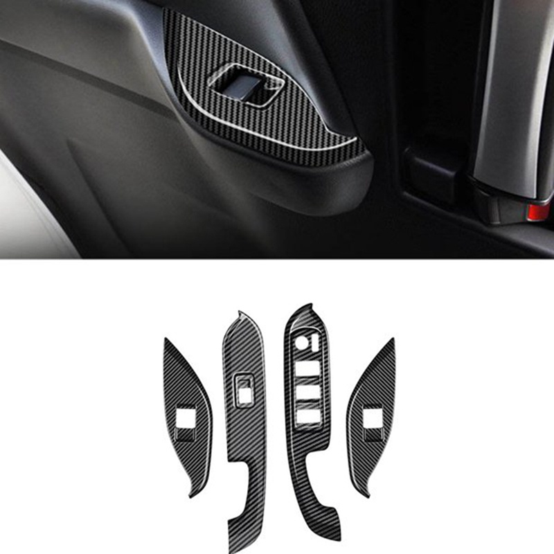 Miếng Dán Bảng Điều Khiển Nâng Cửa Kính Xe Hơi Bằng ABS Sợi Carbon Cho Toyota Voxy 2022