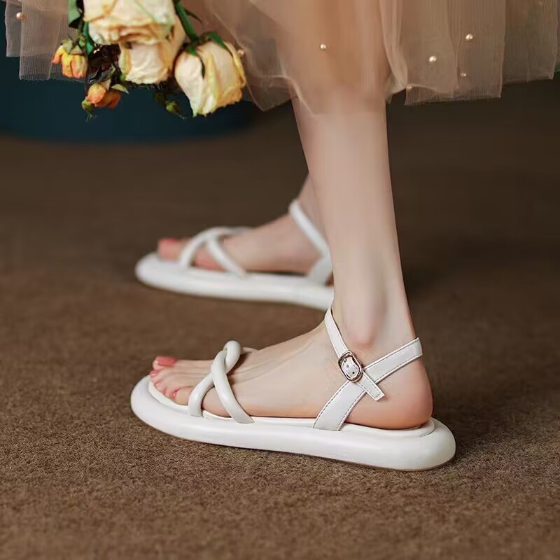 Sandal Đế Bằng Phong Cách La Mã Thời Trang Mùa Hè Hàng Mới VT5Z