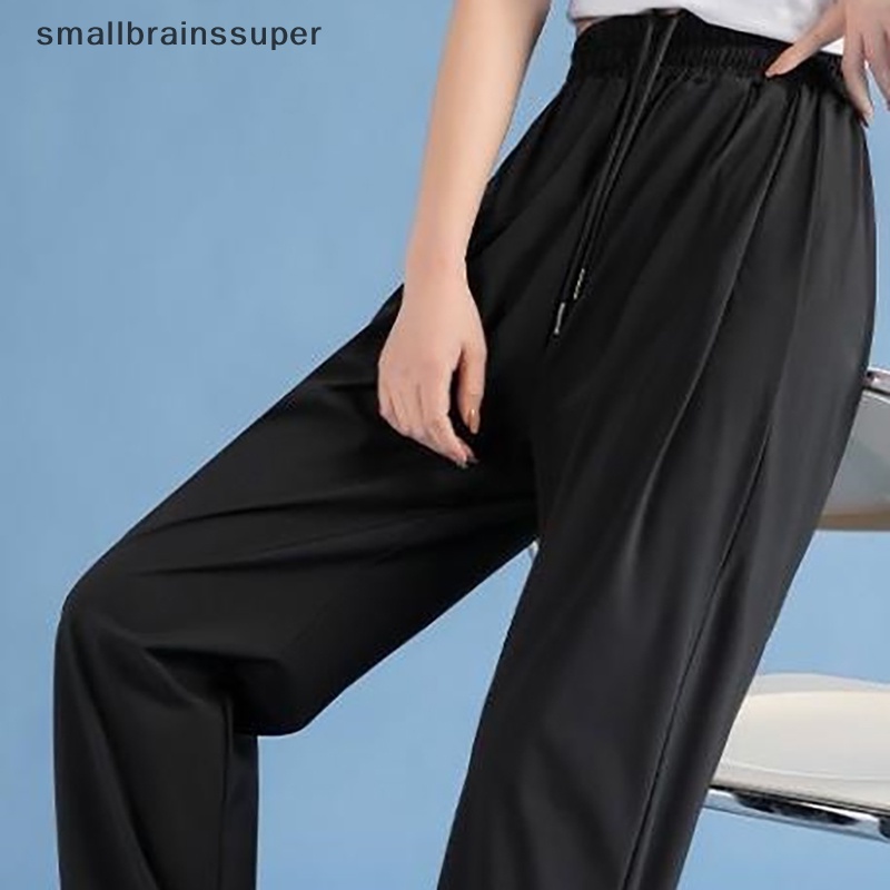 Quần Dài Dáng Rộng Bằng Lụa Lạnh Nhanh Khô Thời Trang Mùa Hè Giản Dị Dành Cho Nữ SBS