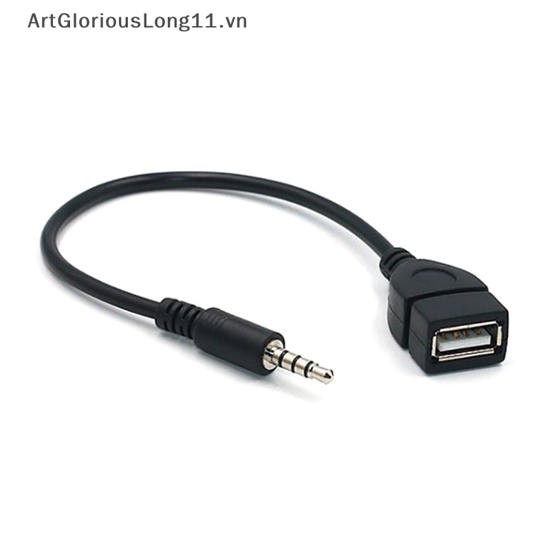 Dây Cáp Chuyển Đổi Đầu Cắm 3.5Mm AUX / MP3 Sang Cổng USB 2.0 Cho Xe Hơi