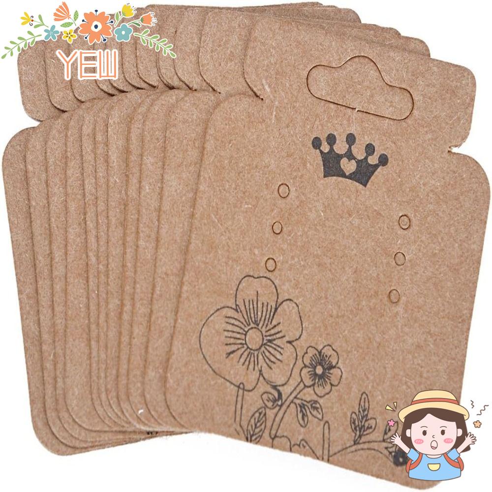 YEW Thẻ Giấy Kraft Màu Khaki Treo Khuyên Tai Trang Trí Tiệc