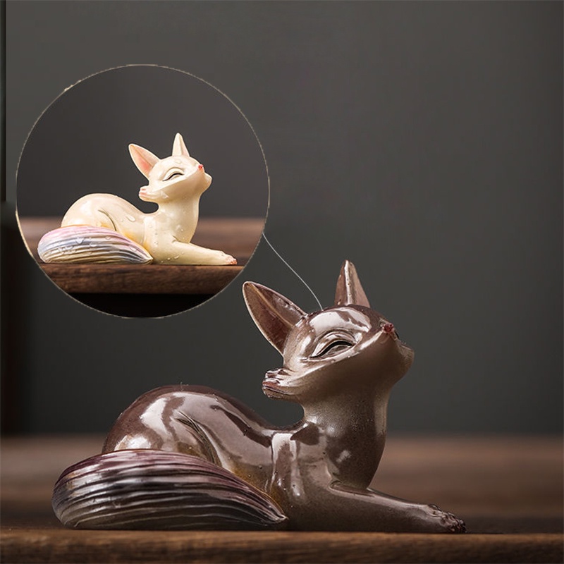 Mô Hình Thú Cưng Cáo Thiên Nga Bằng Gốm Sứ Thay Đổi Màu Sắc Trang Trí Nội Thất