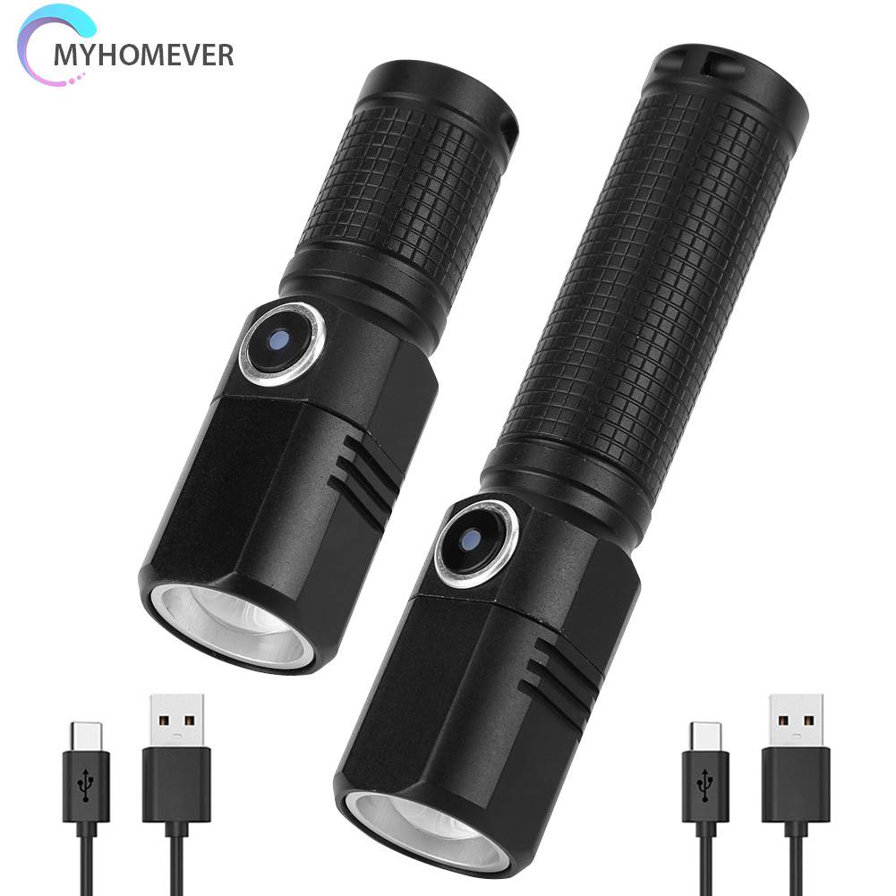 Đèn Pin 800LM XHP50 LED 700mAh / 1200mAh 5 Chế Độ Kèm Sạc USB Loại C