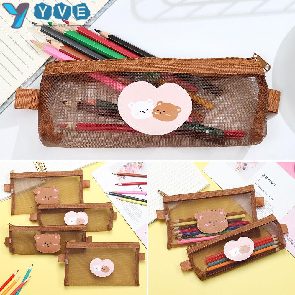 YVE Túi Đựng Bút Dạng Lưới Cỡ Lớn Thiết Kế Dễ Thương