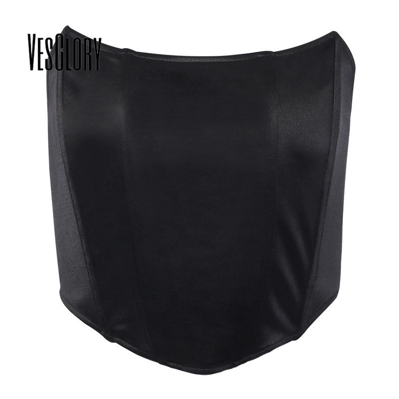 Vesglory Áo Ống Mỏng Cổ Chữ U Hở Lưng Màu Trơn Thời Trang Gợi Cảm Cho Nữ