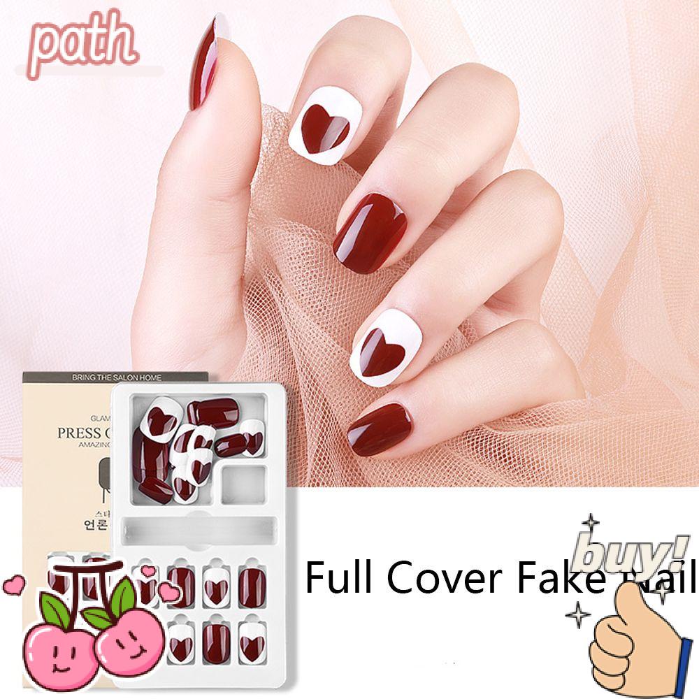 PATH Bộ 24 Móng Tay Giả Ngắn Chất Lượng Cao