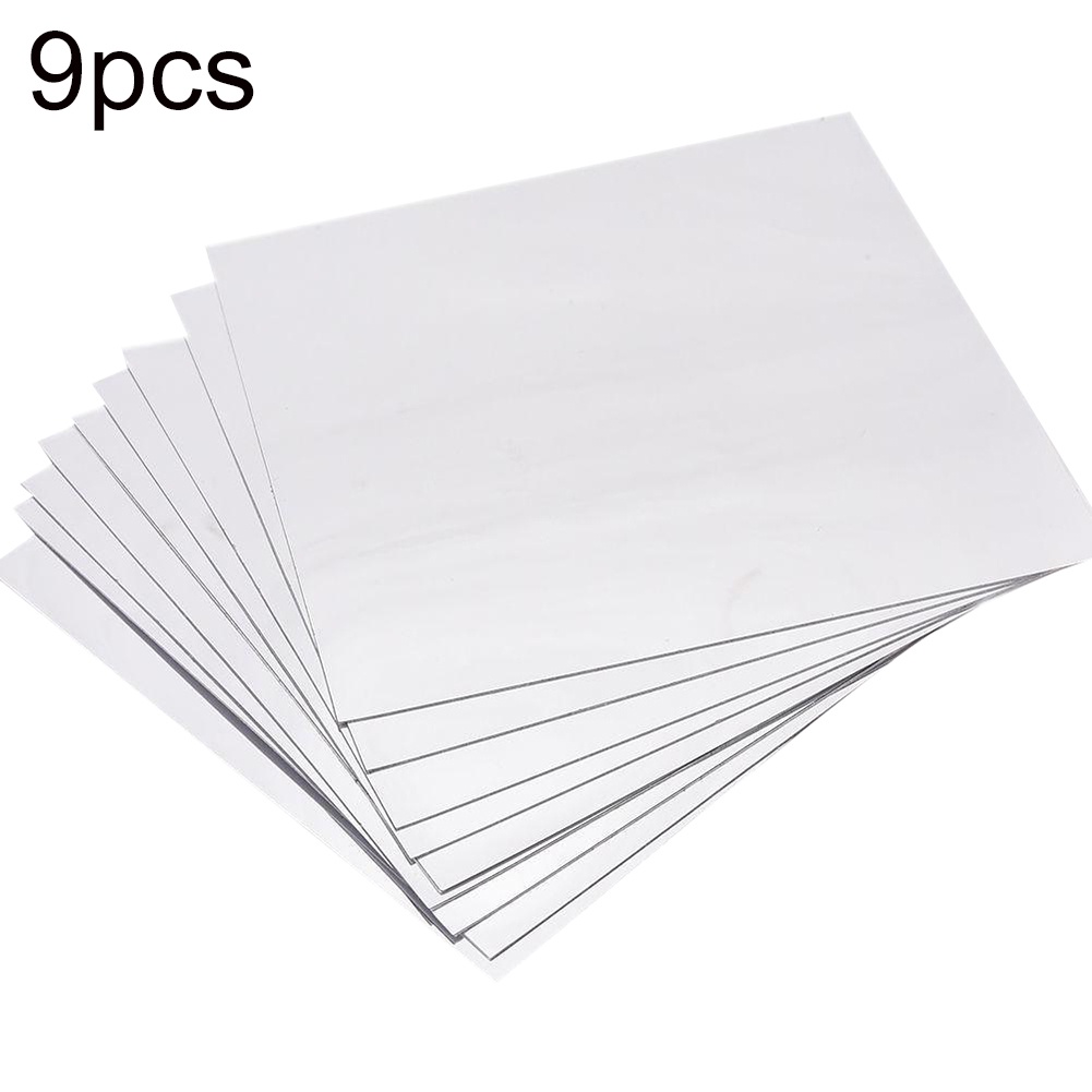 Set 9 Miếng Dán Tường Hiệu Ứng Gương Hình Vuông DIY