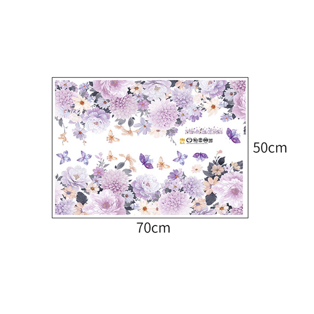 Miếng Dán Tường Bằng PVC Chống Thấm Nước Họa Tiết Hoa Và Bướm Độc Đáo Trang Trí Nhà Cửa DIY