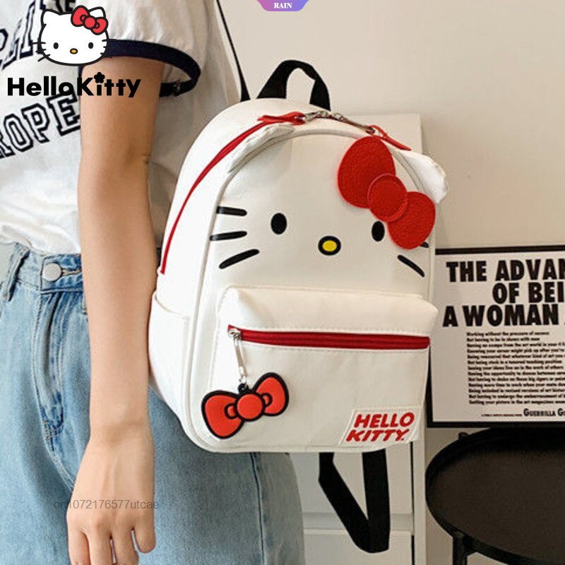 Ba Lô Da PU Mini In Họa Tiết Hoạt Hình Sanrio Hello Kitty Thanh Lịch Cho Nữ
