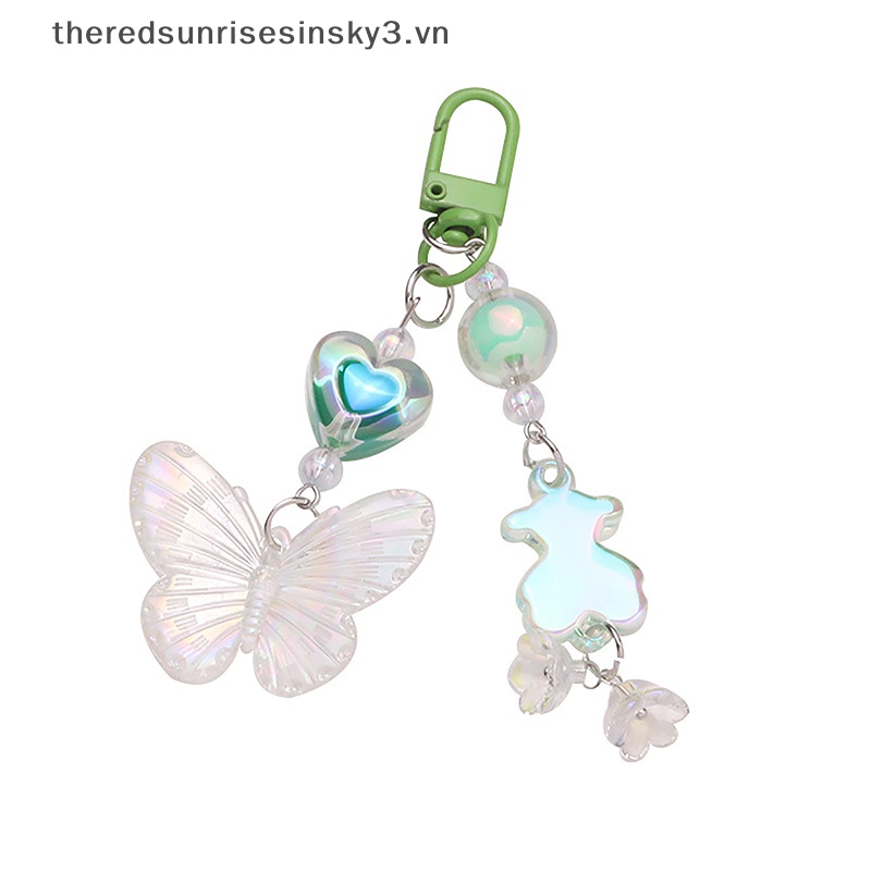 # # Móc Khóa Acrylic Màu Gradient Họa Tiết Bướm Nhỏ Trong Suốt Tươi Tắn Thời Trang Trang Trí Túi Xách