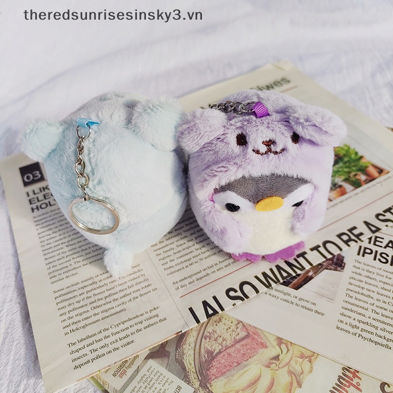 Móc Khóa Hình Chim Cánh Cụt Nhồi Bông Mềm Mại Đáng Yêu