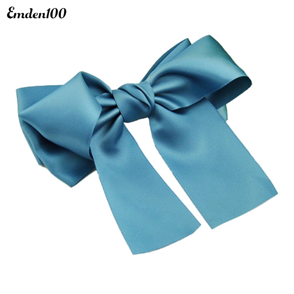 Kẹp Tóc Nơ Ruy Băng Satin Thời Trang Hàn Quốc Cho Nữ Giá Đỡ