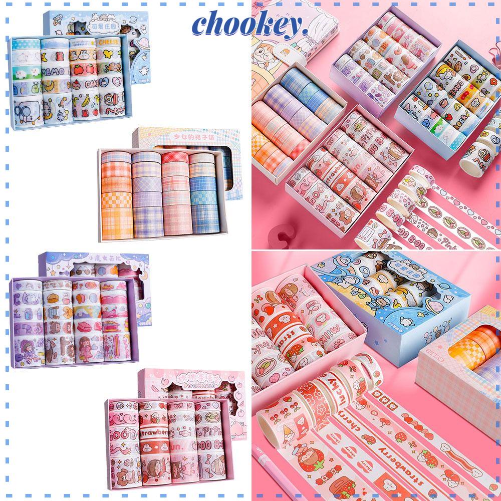 CHOOKEY Set 20 Cuộn Băng Dính Washi DIY Họa Tiết Trái Tim Nhỏ Xinh Xắn