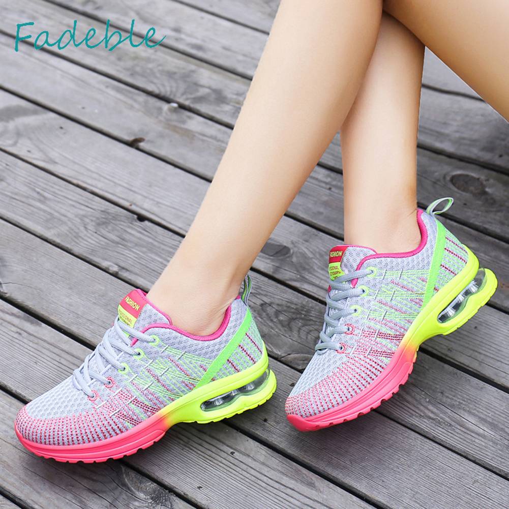 Giày Chạy Bộ Buộc Dây Thoáng Khí Thời Trang Thường Ngày Cho Nữ