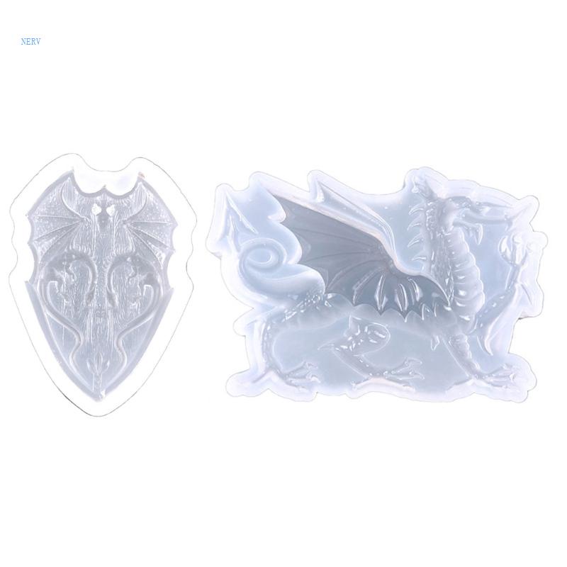 Khuôn Làm Móc Khóa Hình Tấm Khiên Rồng Bay DIY