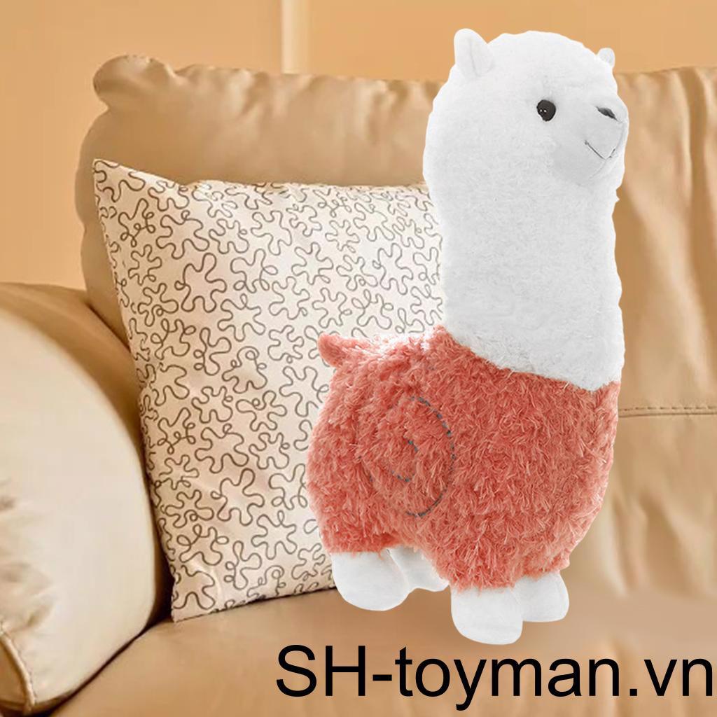 Thú Nhồi Bông Hình Lạc Đà Alpaca Màu Trắng 28cm Trang Trí Phòng Khách
