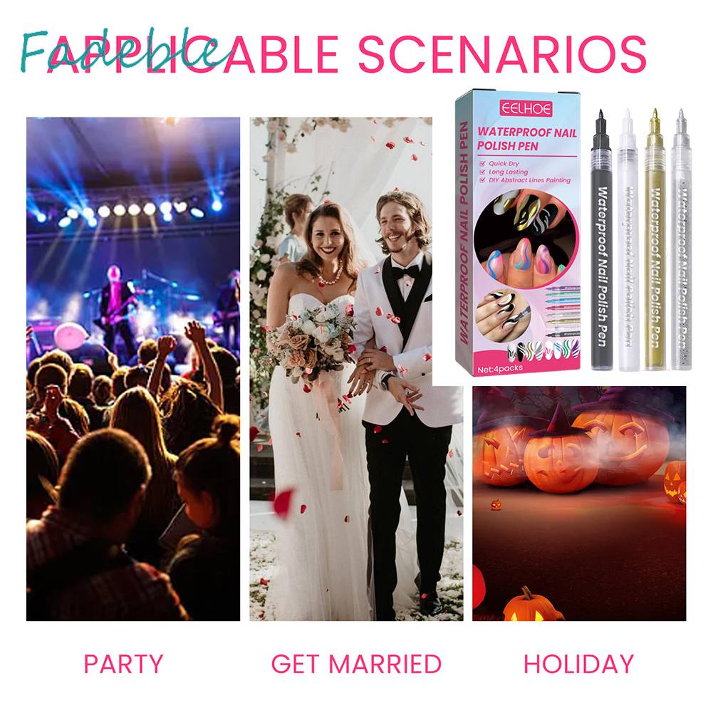 Set 4 Bút Trang Trí Móng Tay Nghệ Thuật