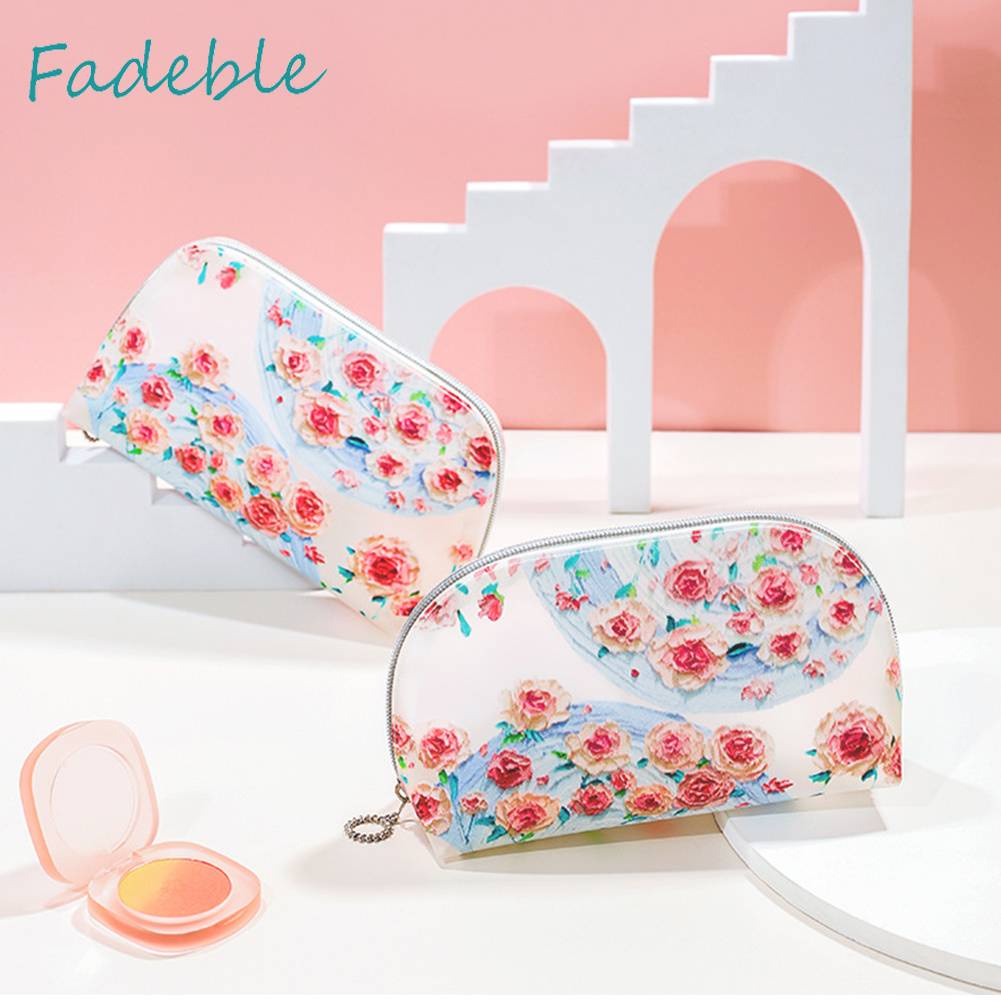Túi Đựng Mỹ Phẩm Bằng TPU Họa Tiết Hoa Đa Năng Tiện Dụng Cho Nữ