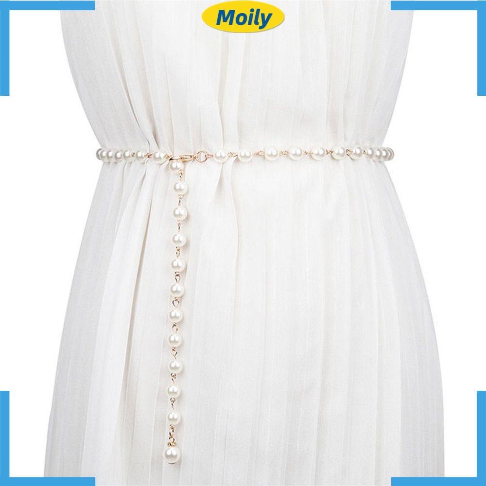 MOILYVN Thắt Lưng Màu Trắng Dễ Phối Đồ Thời Trang Cho Nữ